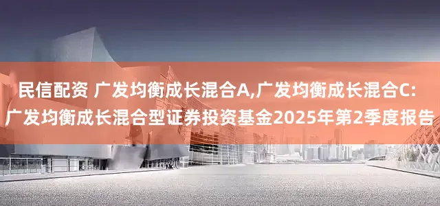 民信配资 广发均衡成长混合A,广发均衡成长混合C: 广发均衡成长混合型证券投资基金2025年第2季度报告